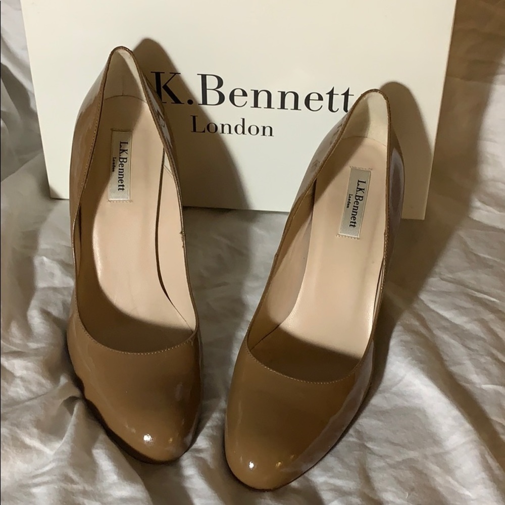 LK Bennett patent espadrille